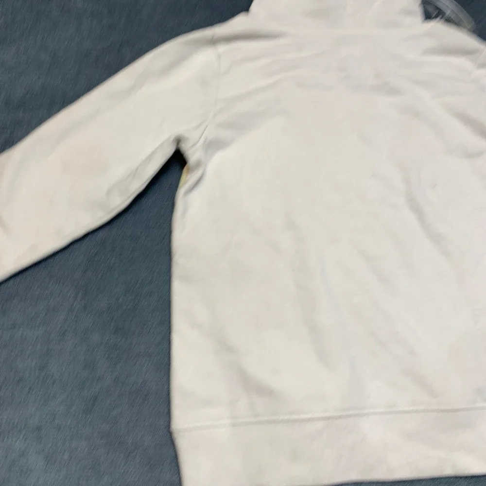 Gap Hoodie Kids M8 White Rainbow Graphic Print Logo Short Sleeve Pullover